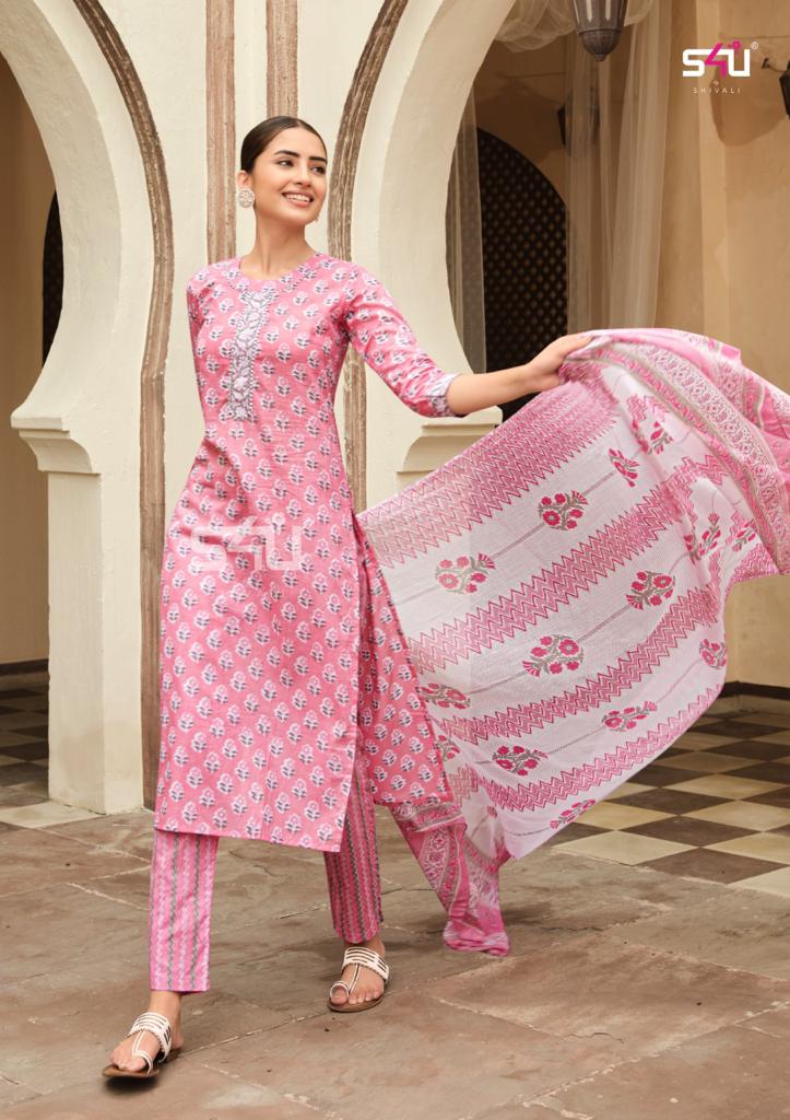 s4u rabta cotton gorgeous look top pant with dupatta catalog