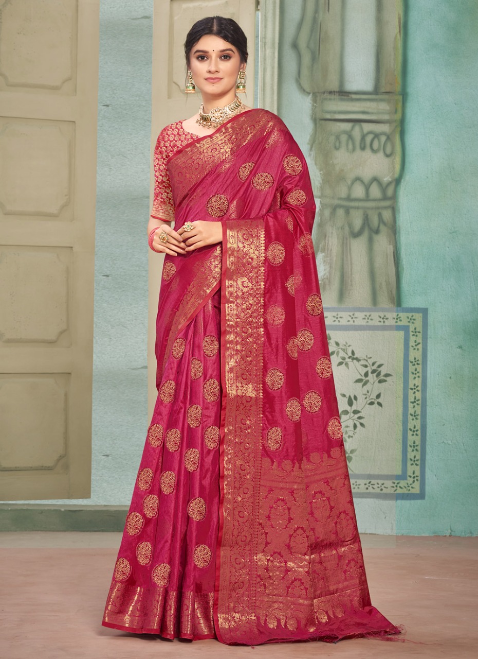 sangam print aura Silk cotton silk graceful look saree catalog