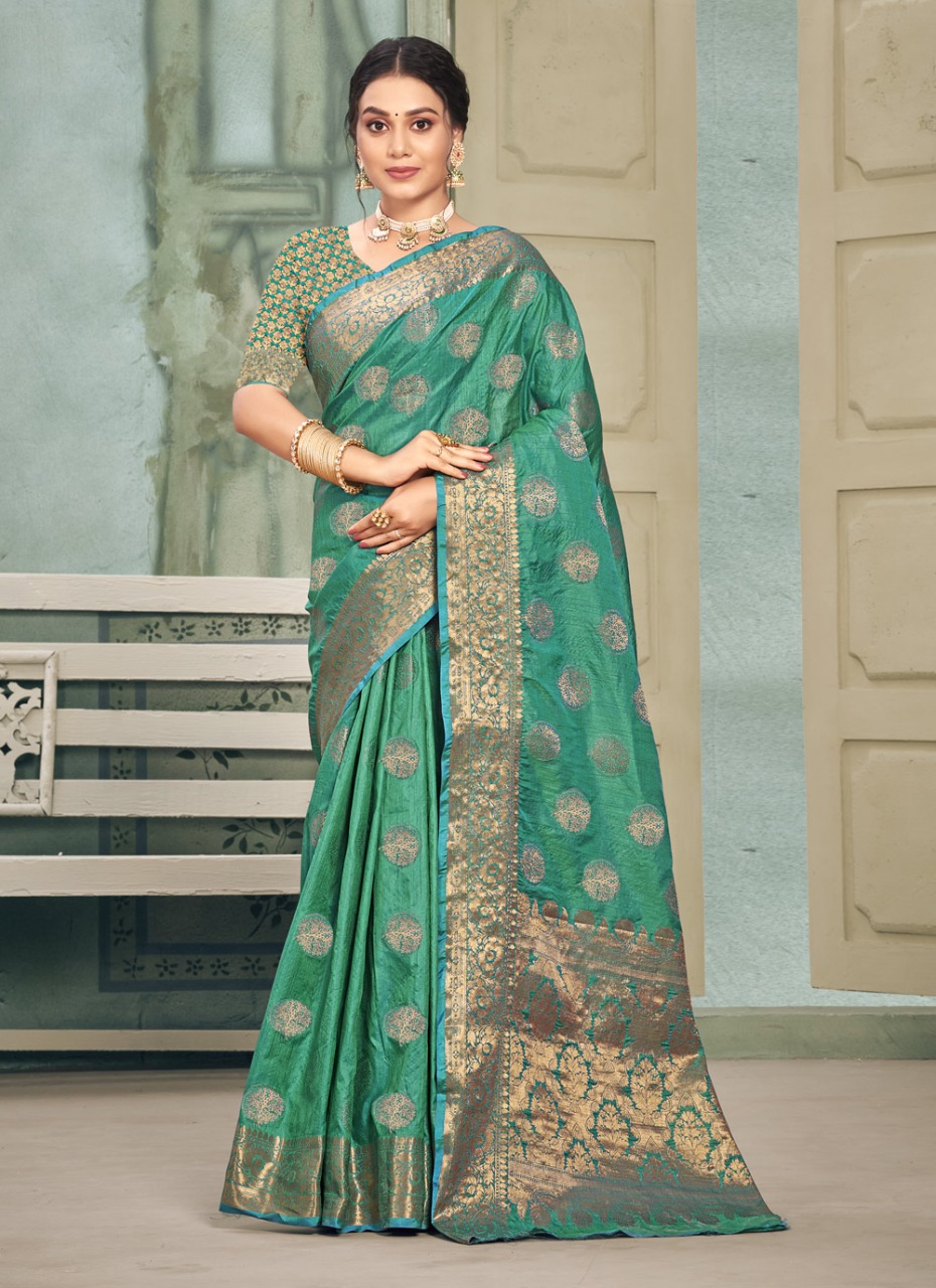 sangam print aura Silk cotton silk graceful look saree catalog