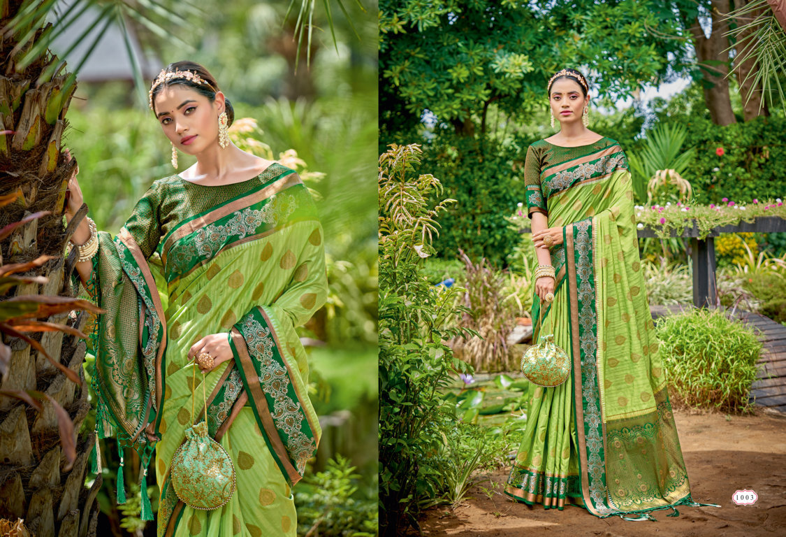 sangam print varnika silk banarasi silk attractive look saree catalog