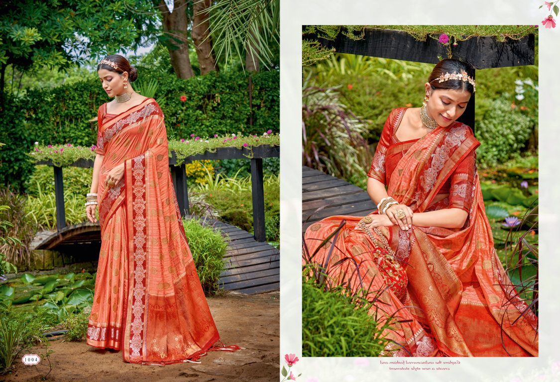 sangam print varnika silk banarasi silk attractive look saree catalog