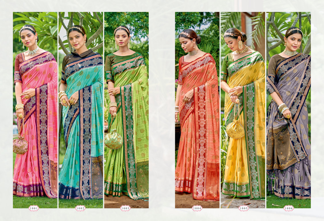 sangam print varnika silk banarasi silk attractive look saree catalog