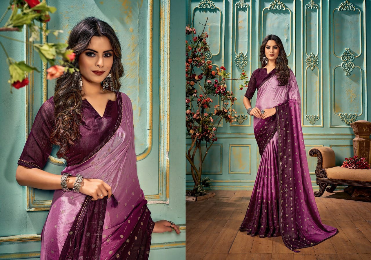 saroj saree utsav vol 1 chinon Silk gorgeous print saree catalog