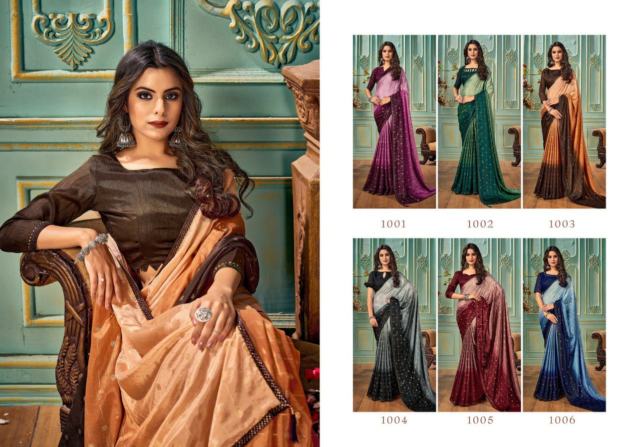 saroj saree utsav vol 1 chinon Silk gorgeous print saree catalog