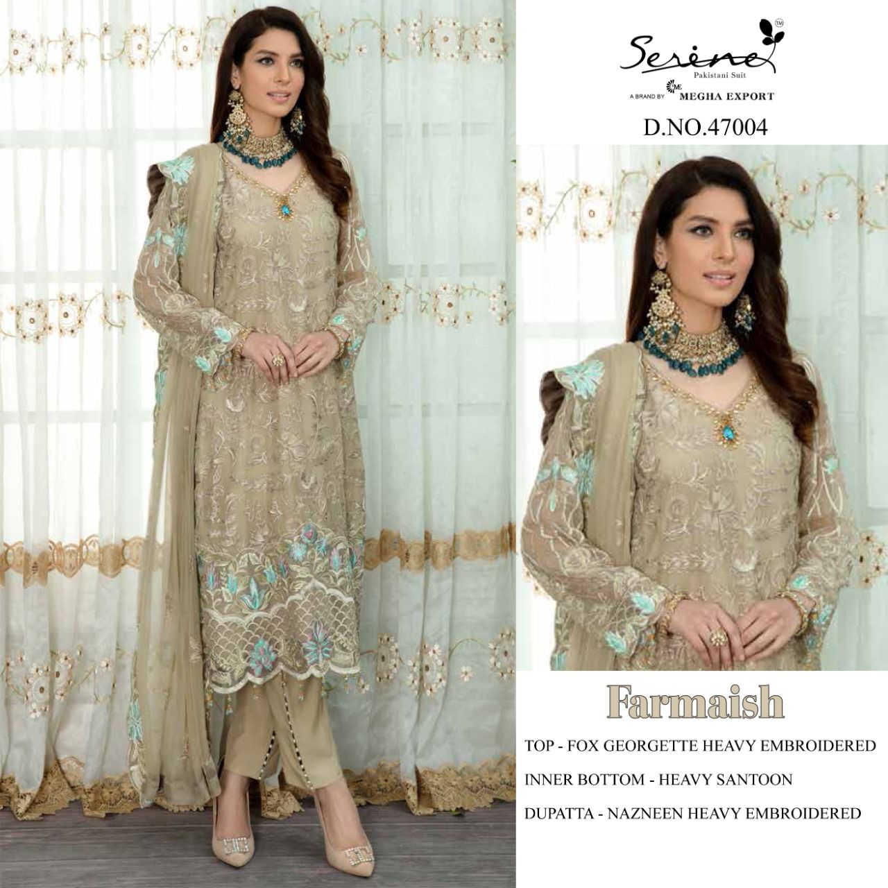 serine Megha Exports farmaish Georgette innovative look salwar suit catalog