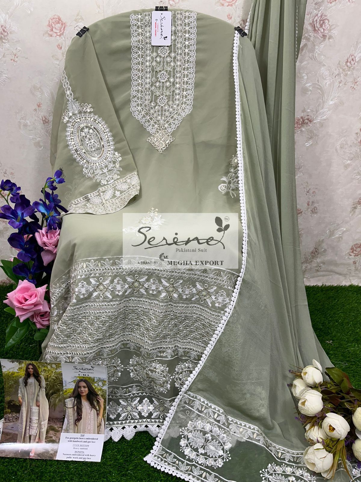 serine Megha Exports serine s 84 georgette new and modern style salwar suit catalog