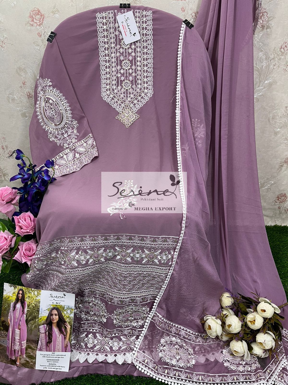 serine Megha Exports serine s 84 georgette new and modern style salwar suit catalog