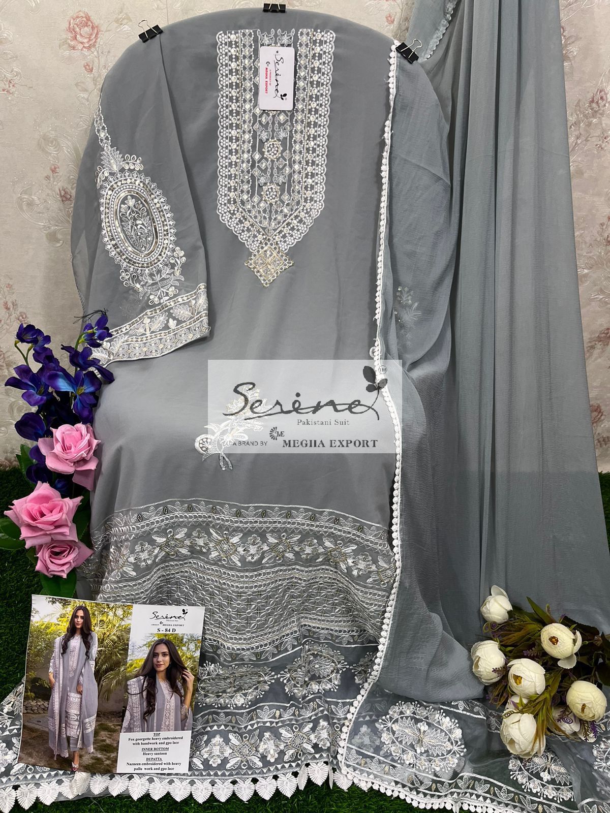 serine Megha Exports serine s 84 georgette new and modern style salwar suit catalog