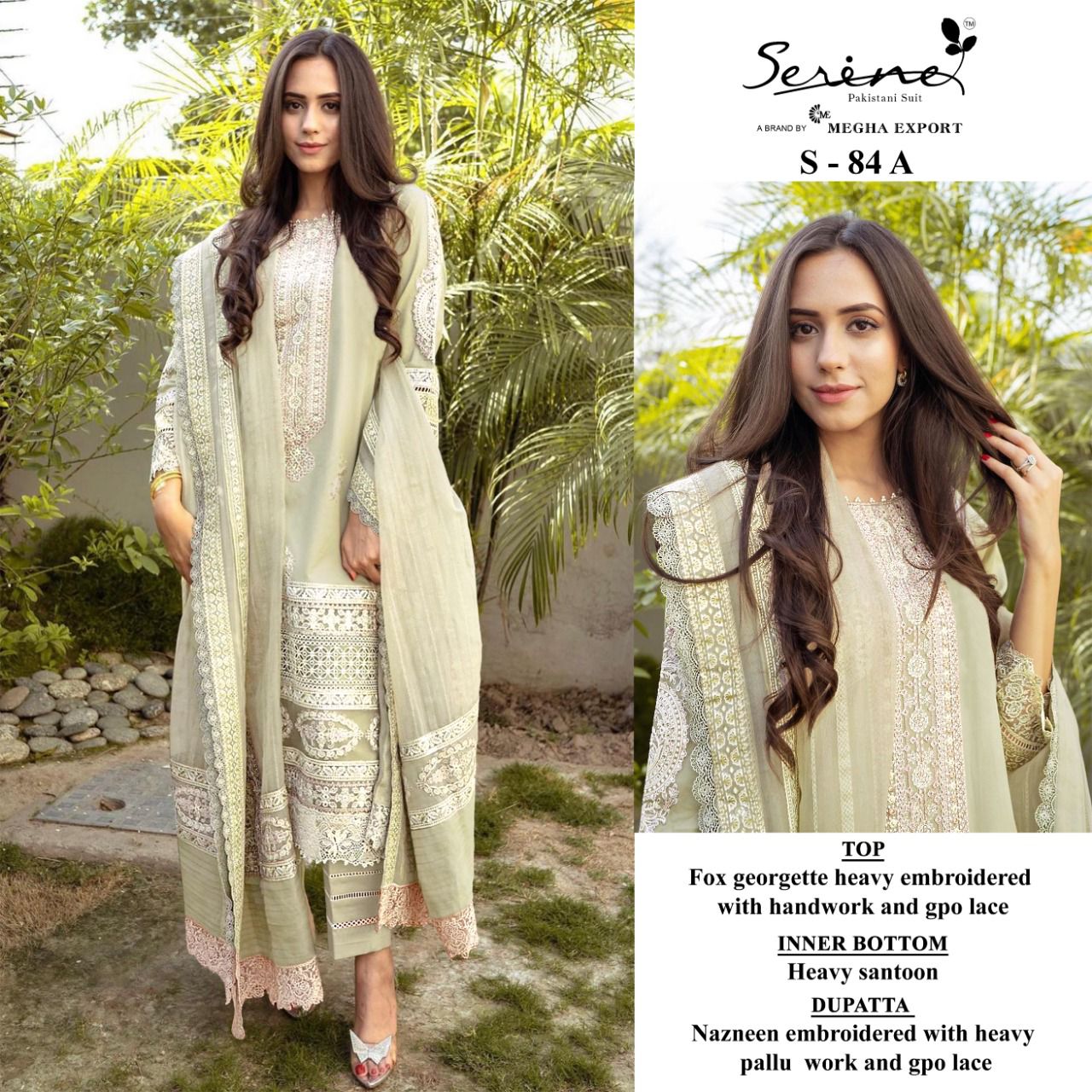 serine Megha Exports serine s 84 georgette new and modern style salwar suit catalog