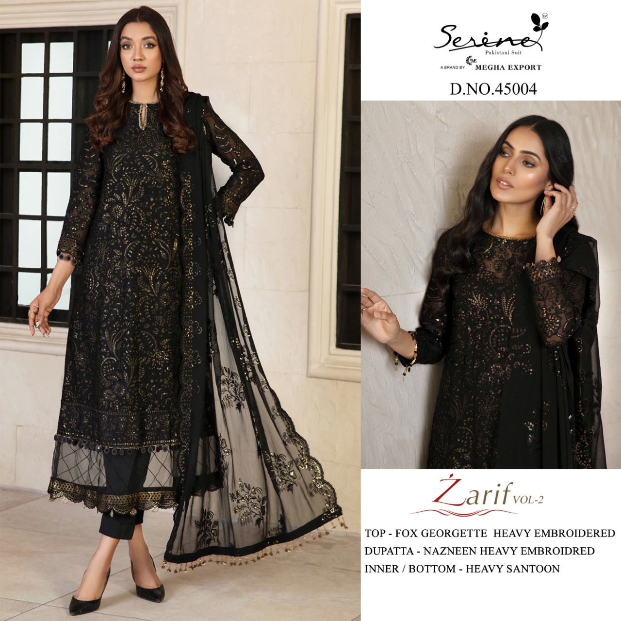 serine Megha Exports zarif vol 2 Georgette innovative look salwar suit catalog