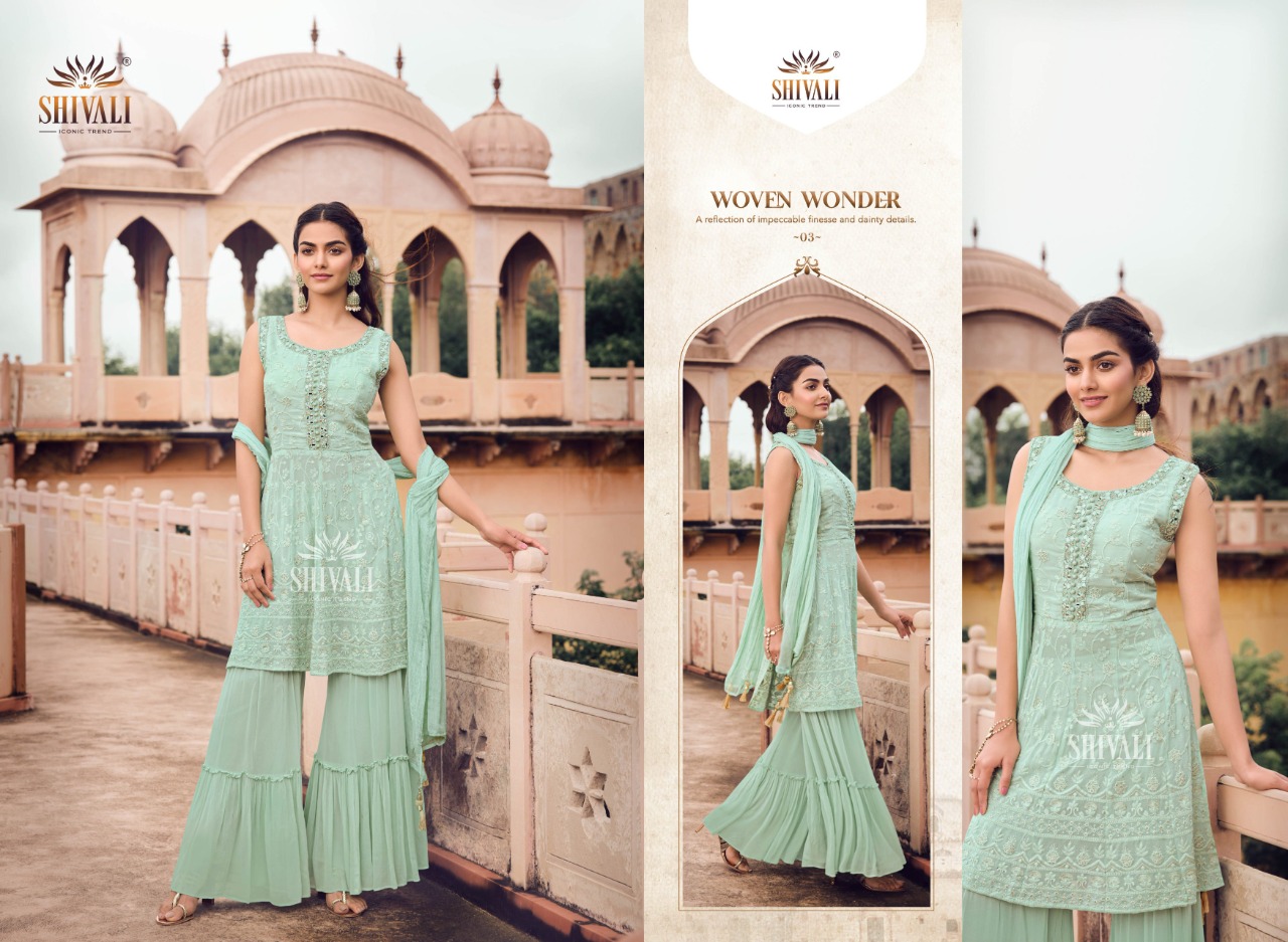 shivali raas fancy catchy look indo western catalog