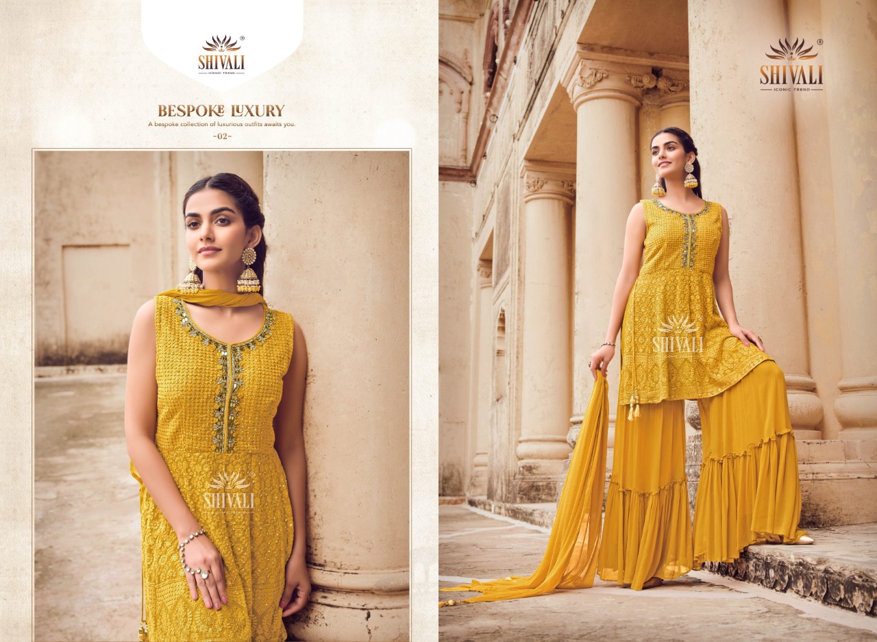 shivali raas fancy catchy look indo western catalog