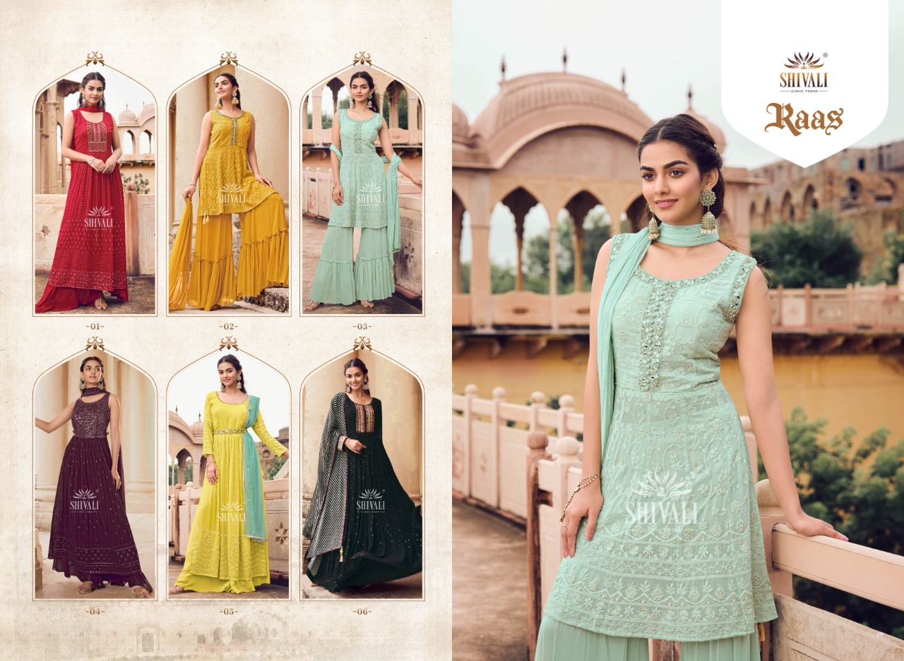 shivali raas fancy catchy look indo western catalog