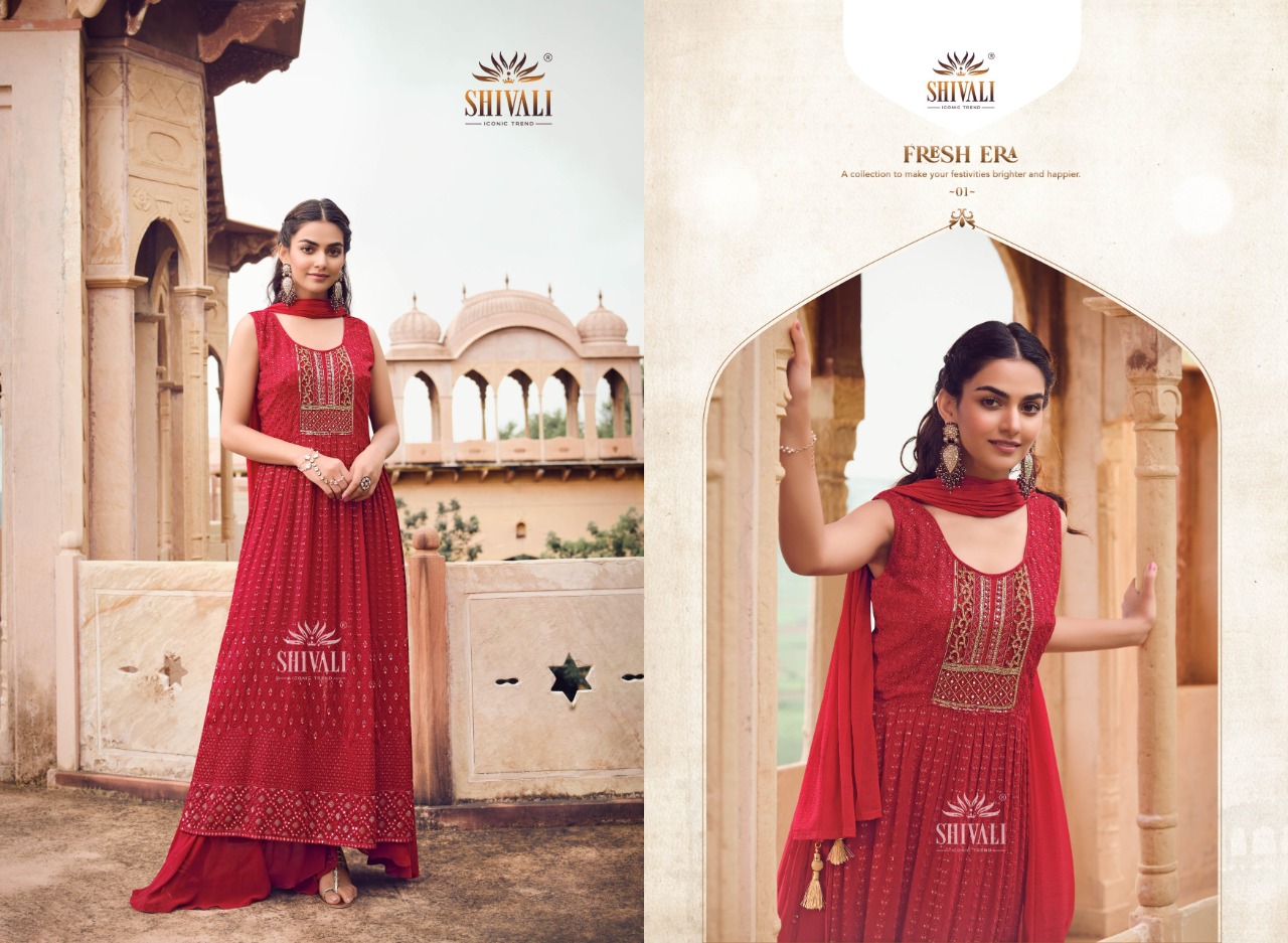 shivali raas fancy catchy look indo western catalog