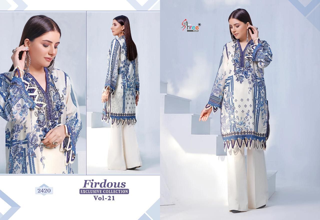 shree fab firdous exclusive vol 21 cotton catchy look salwar suit with chiffon dupatta catalog