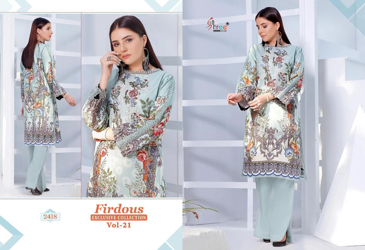 shree fab firdous exclusive vol 21 cotton catchy look salwar suit with chiffon dupatta catalog