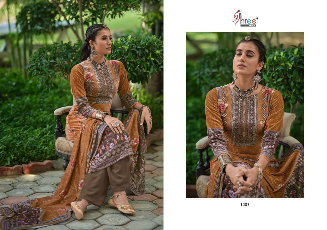 shree fab kasmira velvat gorgeous look salwar suit catalog