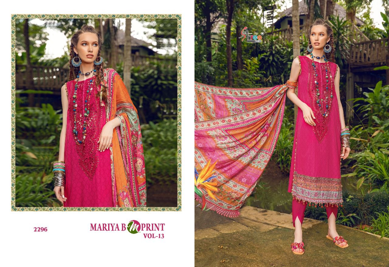 shree fab mariya b m print vol 13 innovative look salwar suit with ciffon dupatta catalog