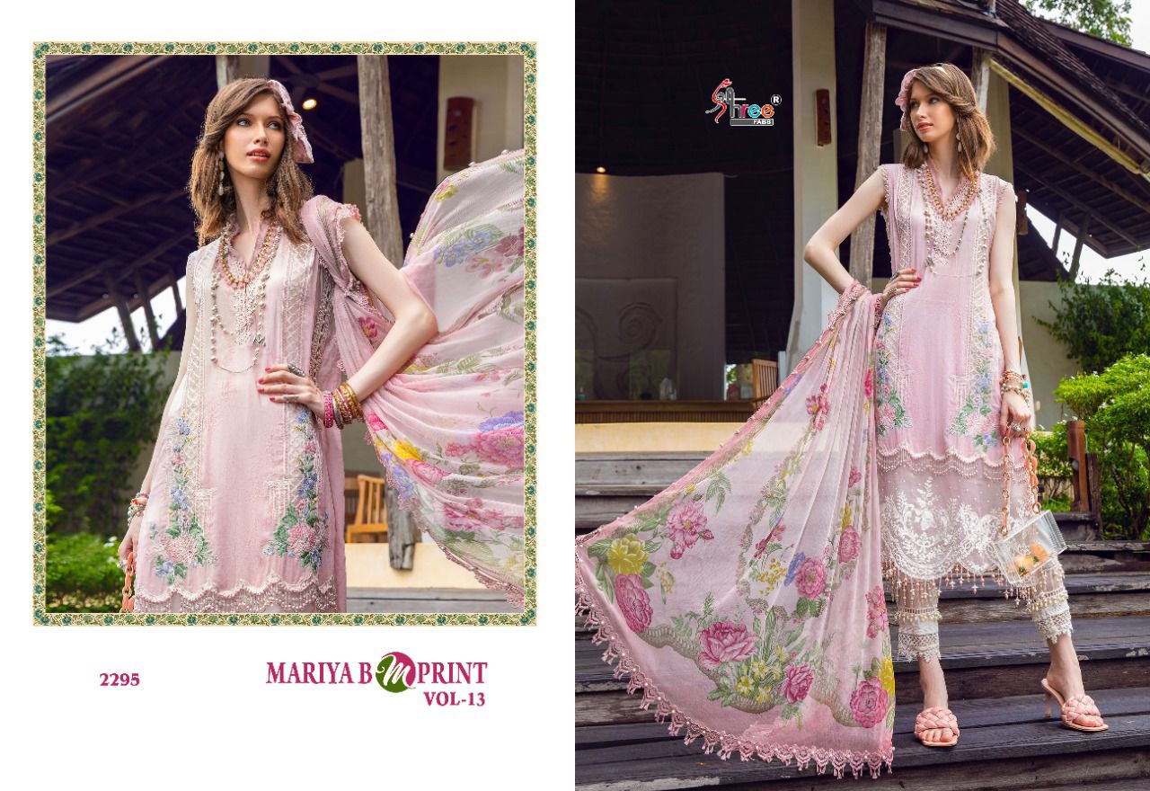 shree fab mariya b m print vol 13 innovative look salwar suit with ciffon dupatta catalog