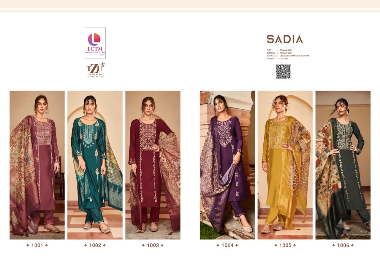 tzu sadia roman silk new and modern style top bottom with dupatta catalog