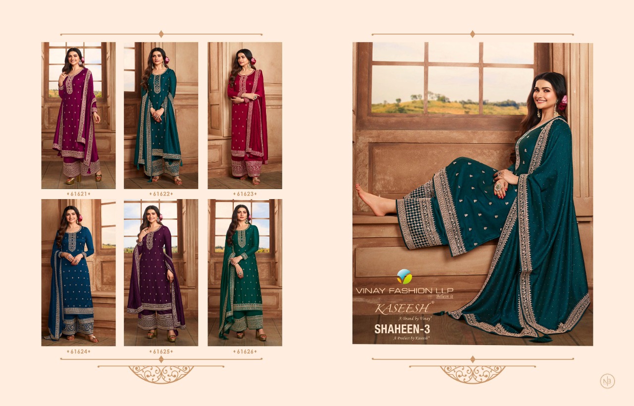 vinay fashion kaseesh shaheen 3 georgette regal look salwar suit catalog