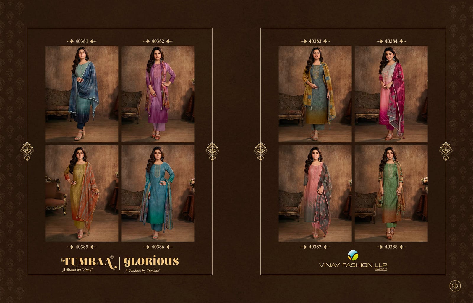 vinay fashion Tumbaa glorious machlin gorgeous look top bottom with dupatta catalog