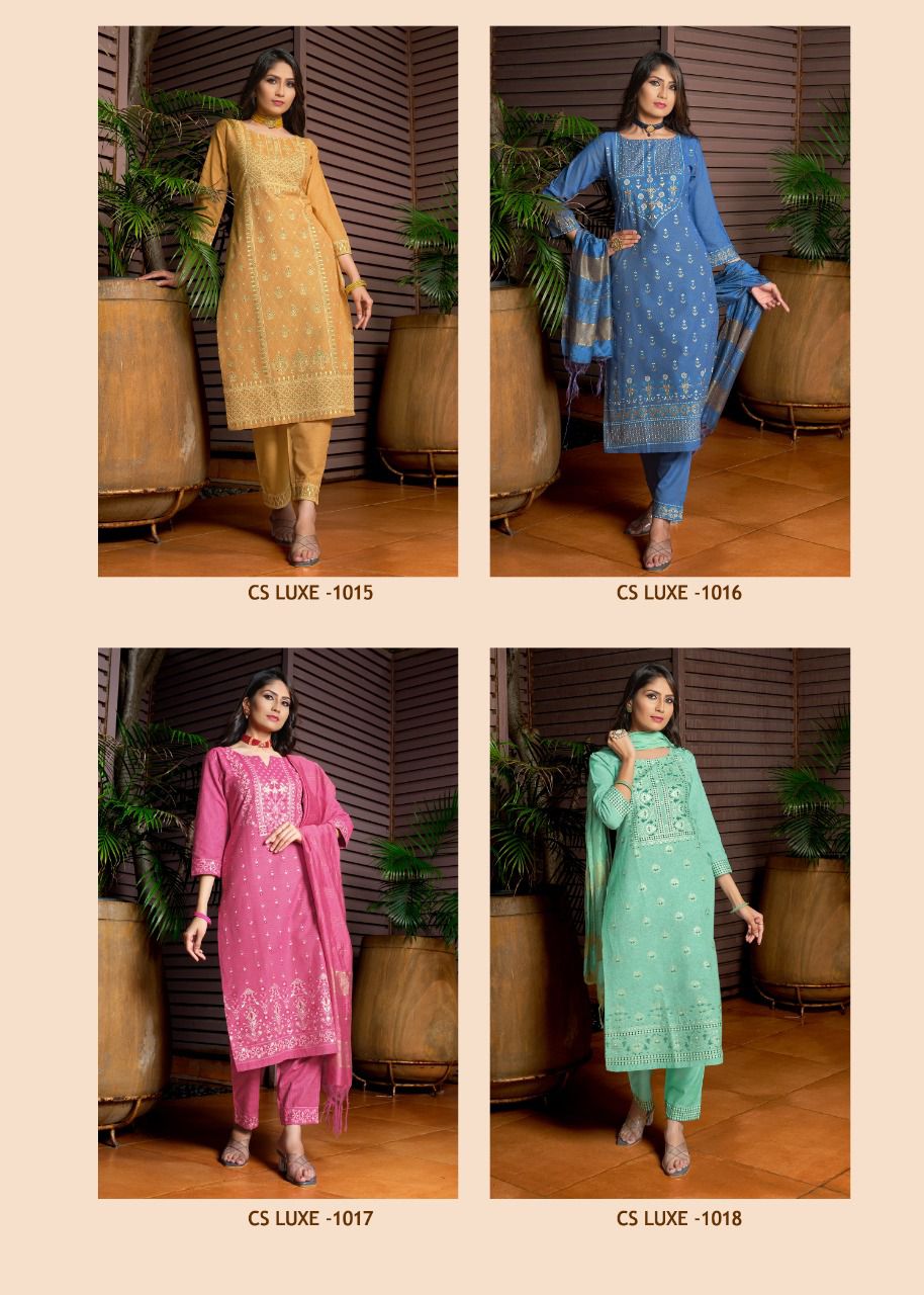 vitara fashion roman cotton modern look top pant with dupatta catalog