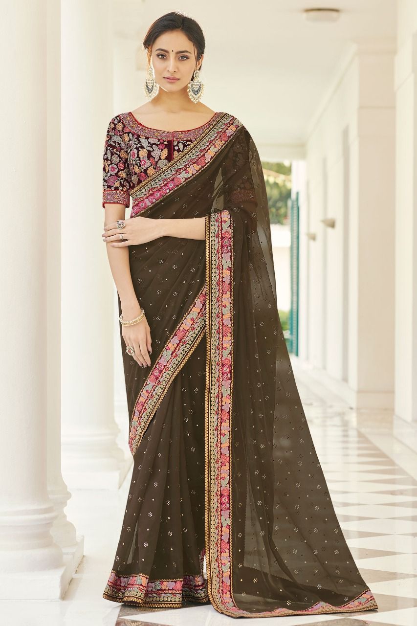 vivera international ashima georgette gorgeous look saree singal