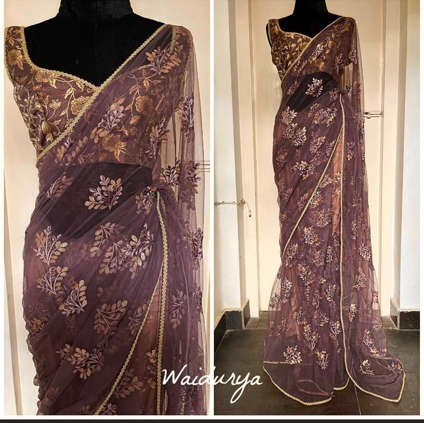 vivera international peri net decent look saree single