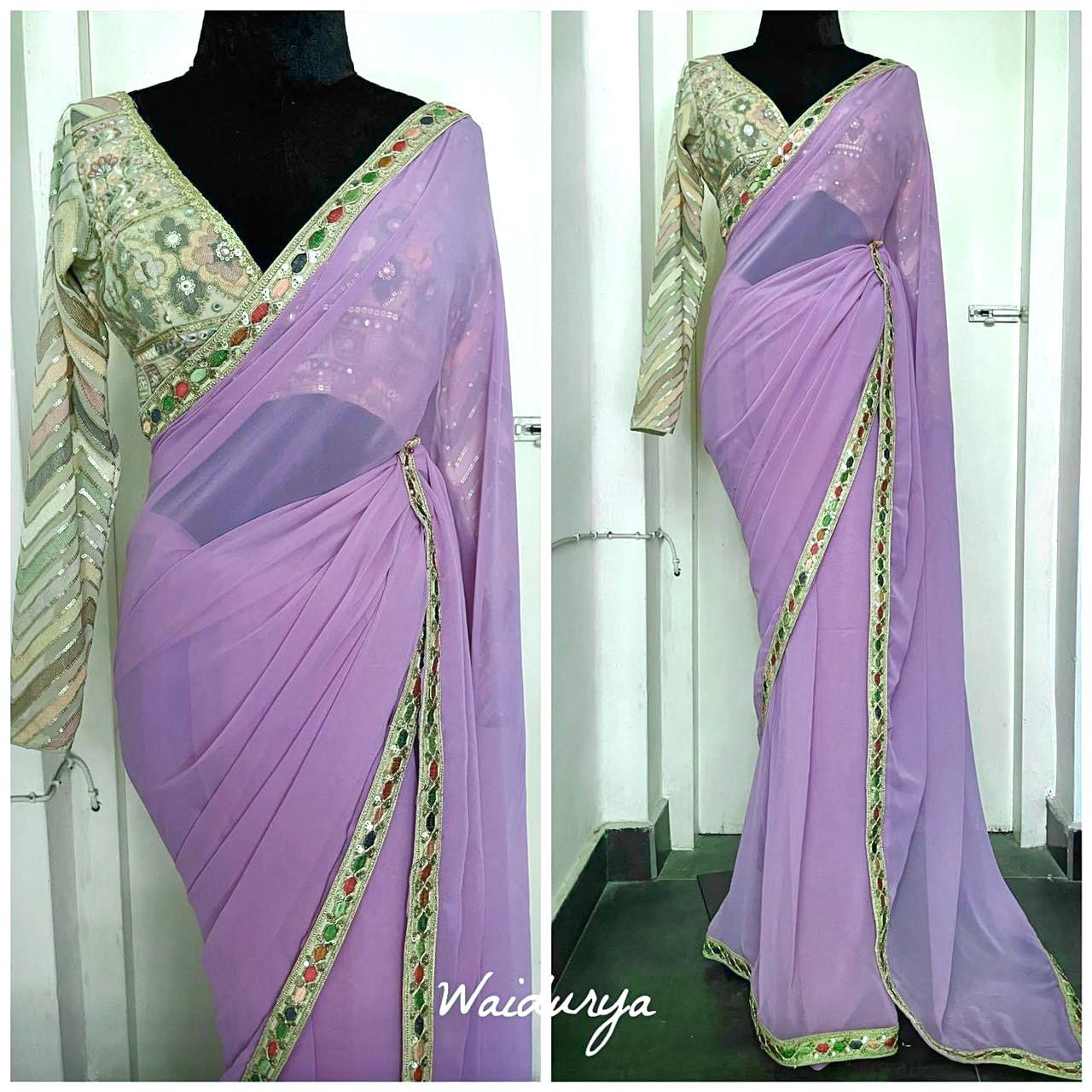 vivera international Sushmita Sarees Georgette elegant Look saree single