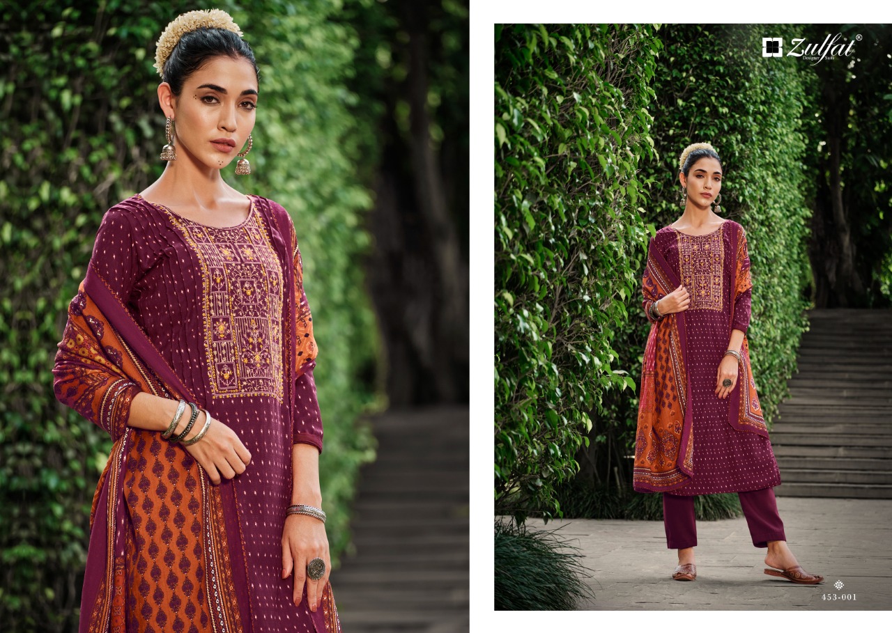 zulfat designer suit amanda cotton authentic fabric salwar suit catalog