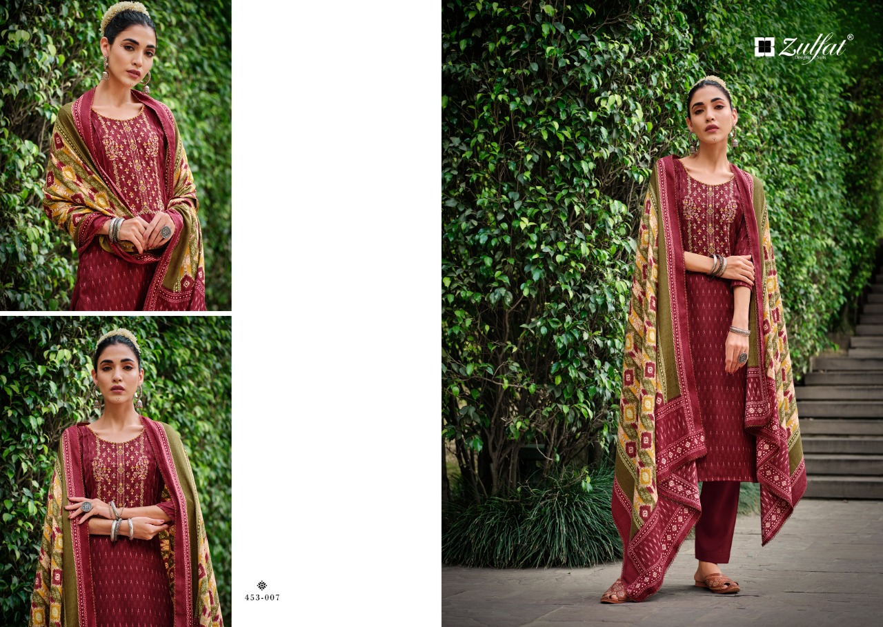 zulfat designer suit amanda cotton authentic fabric salwar suit catalog