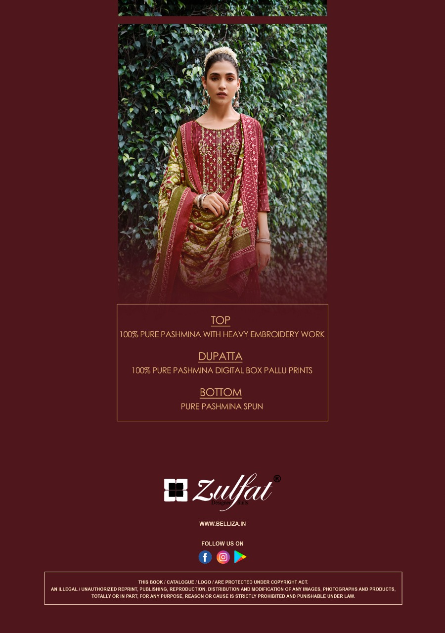 zulfat designer suit amanda cotton authentic fabric salwar suit catalog