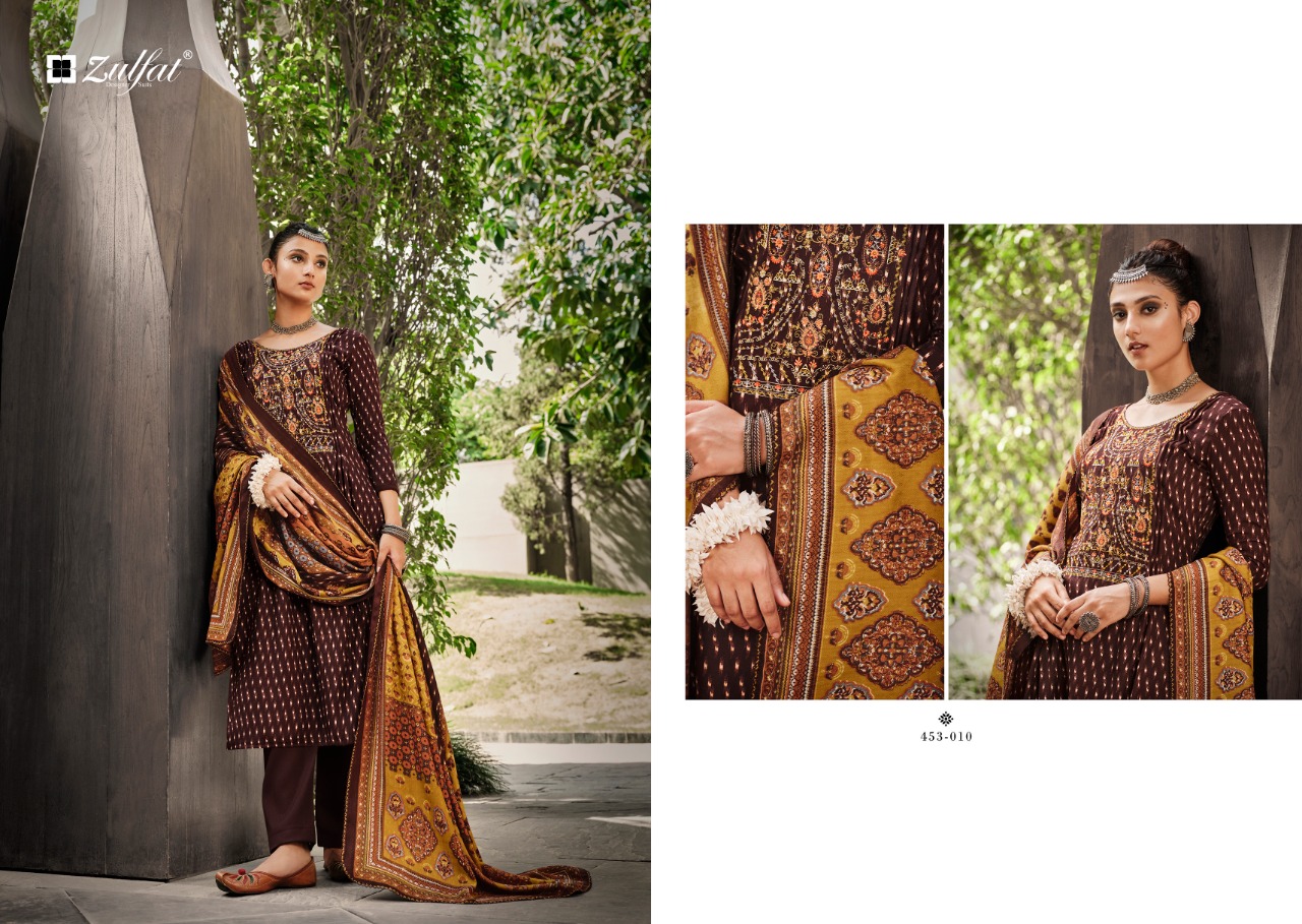 zulfat designer suit amanda cotton authentic fabric salwar suit catalog