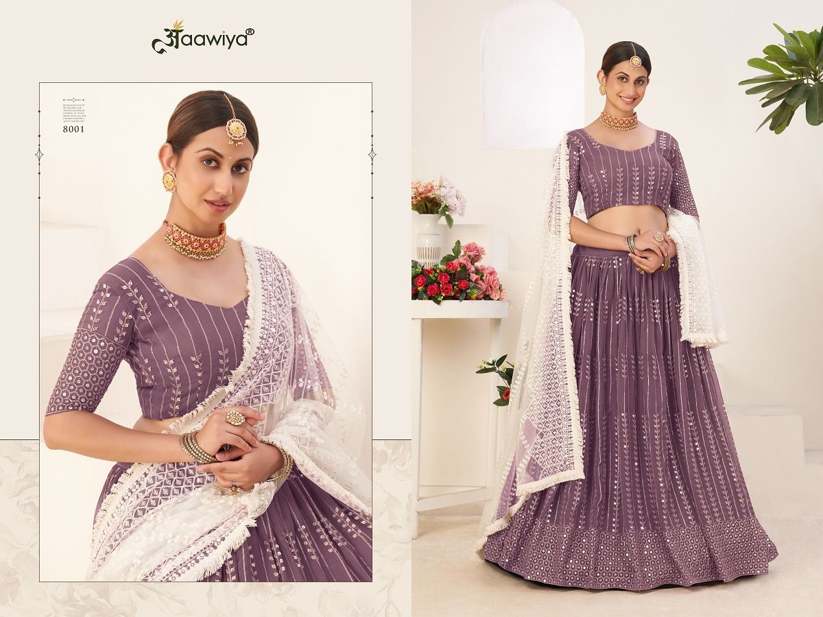 aawiya official siya vol 1 georgette Innovative look lehenga choli catalog