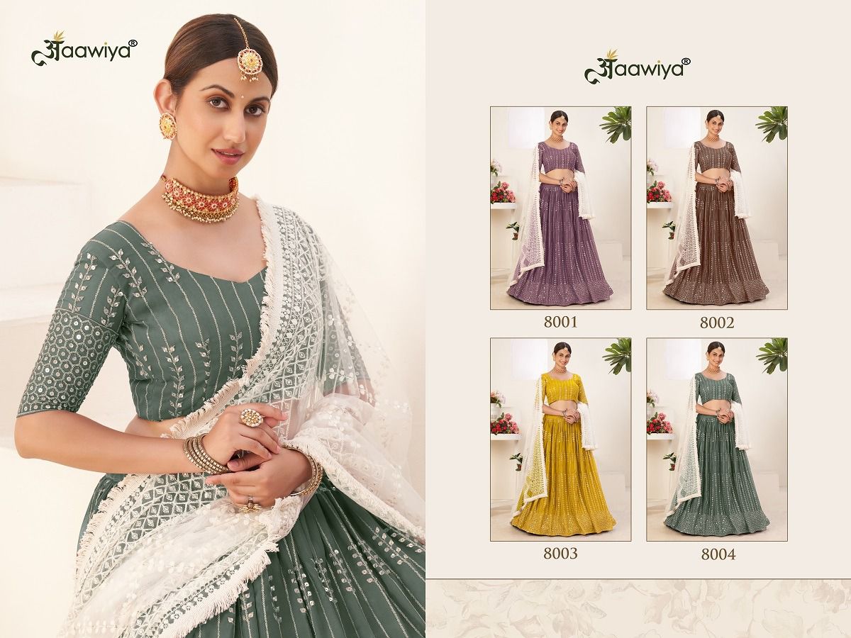 aawiya official siya vol 1 georgette Innovative look lehenga choli catalog