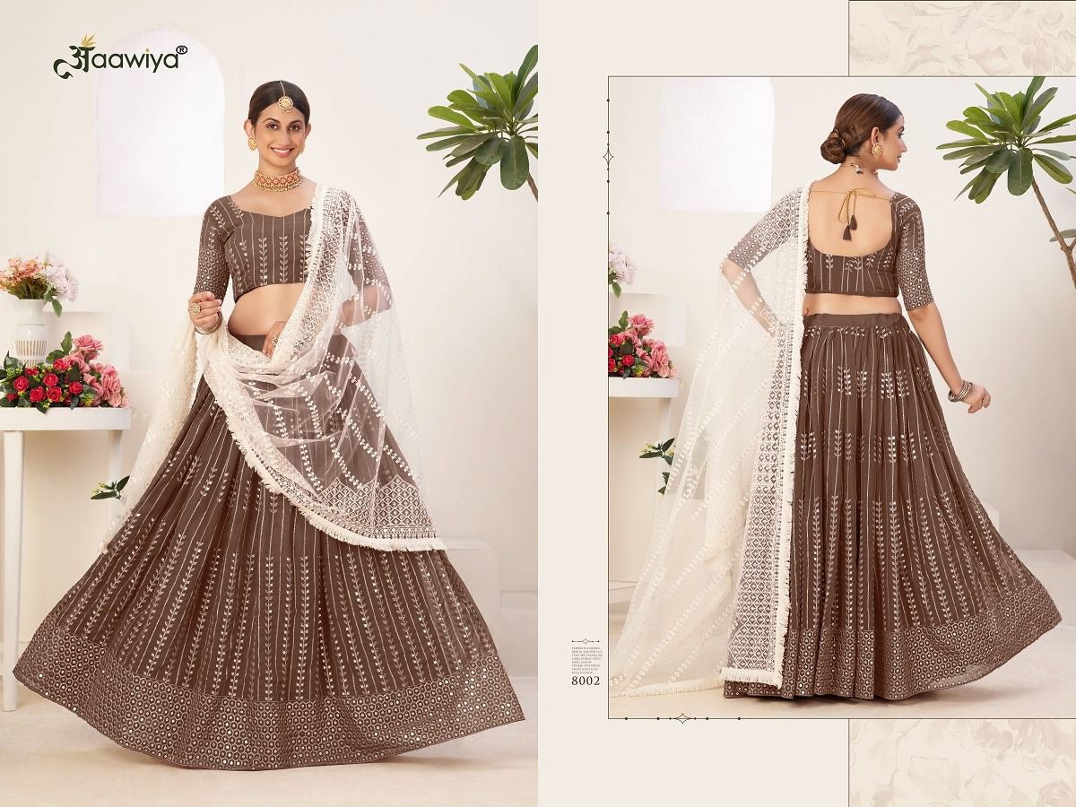 aawiya official siya vol 1 georgette Innovative look lehenga choli catalog