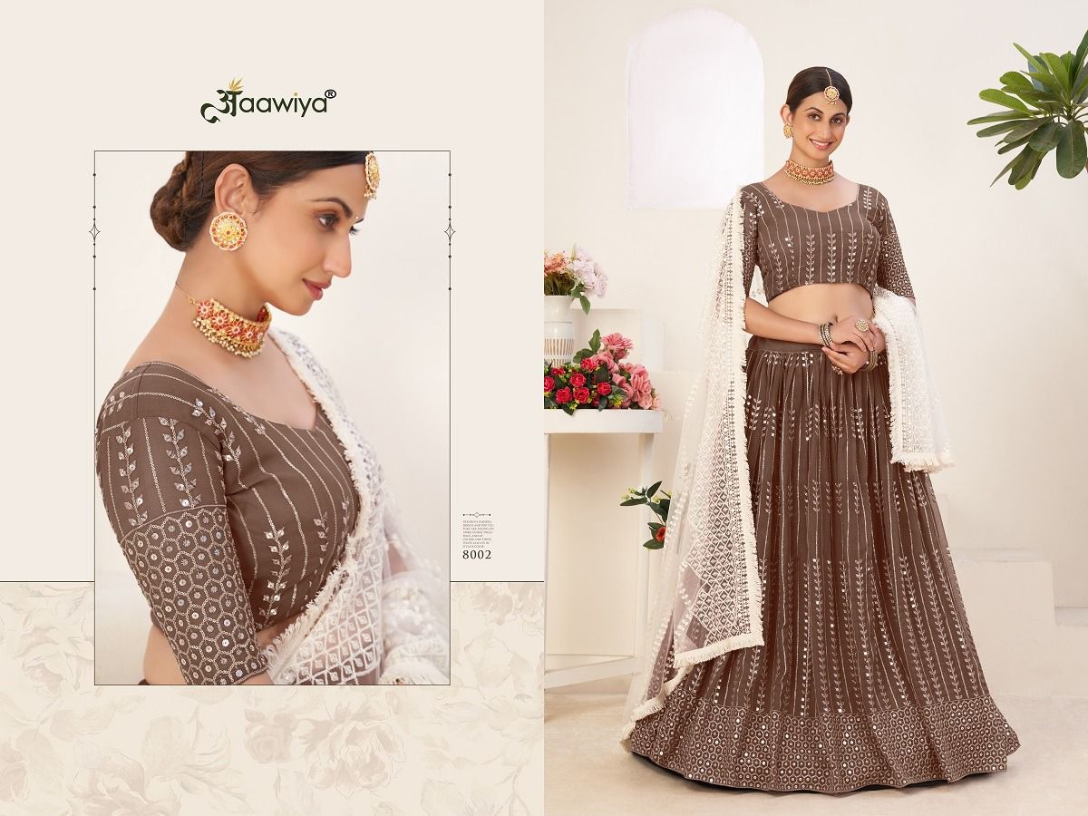 aawiya official siya vol 1 georgette Innovative look lehenga choli catalog