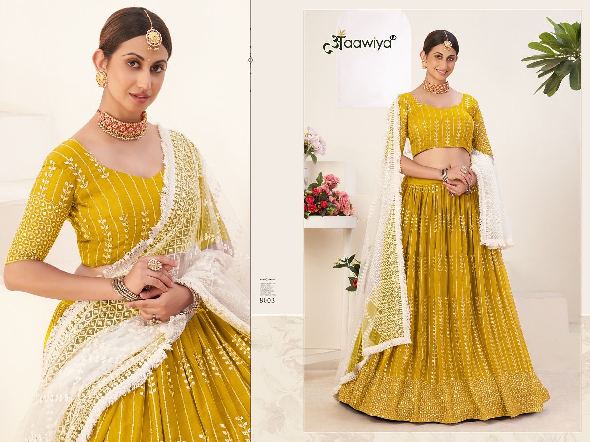 aawiya official siya vol 1 georgette Innovative look lehenga choli catalog