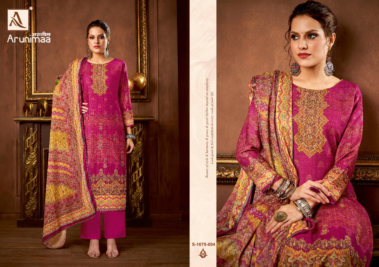 alok suit arunimaa pashmina exclusive print salwar suit catalog