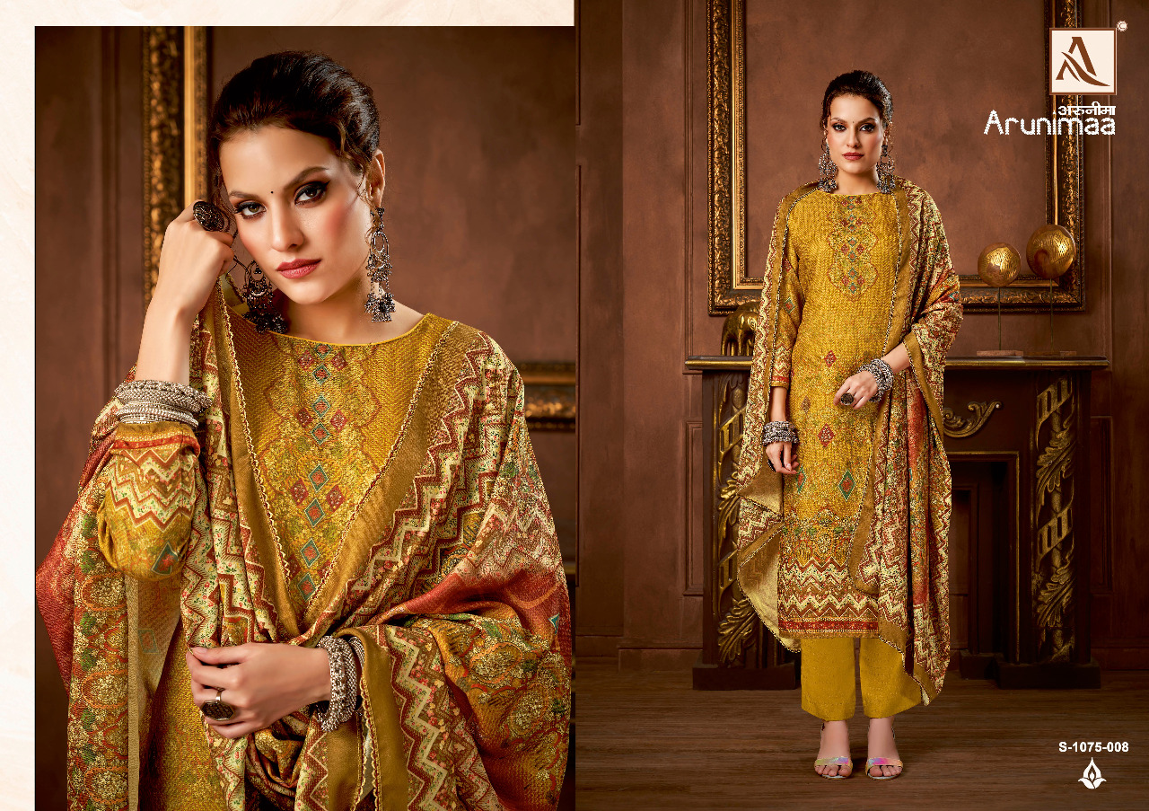 alok suit arunimaa pashmina exclusive print salwar suit catalog