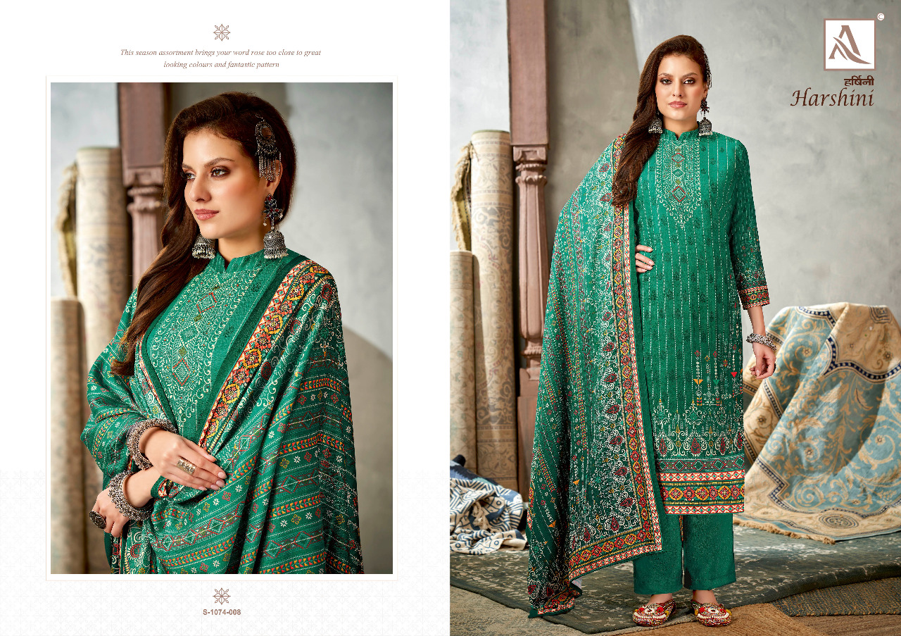 alok suit harshini pashmina exclusive print salwar suit catalog