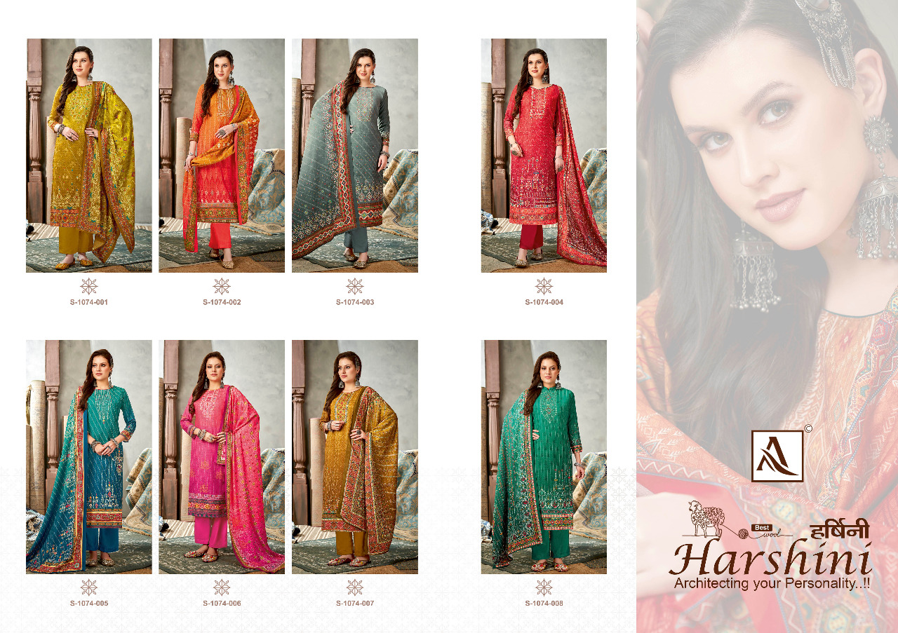 alok suit harshini pashmina exclusive print salwar suit catalog