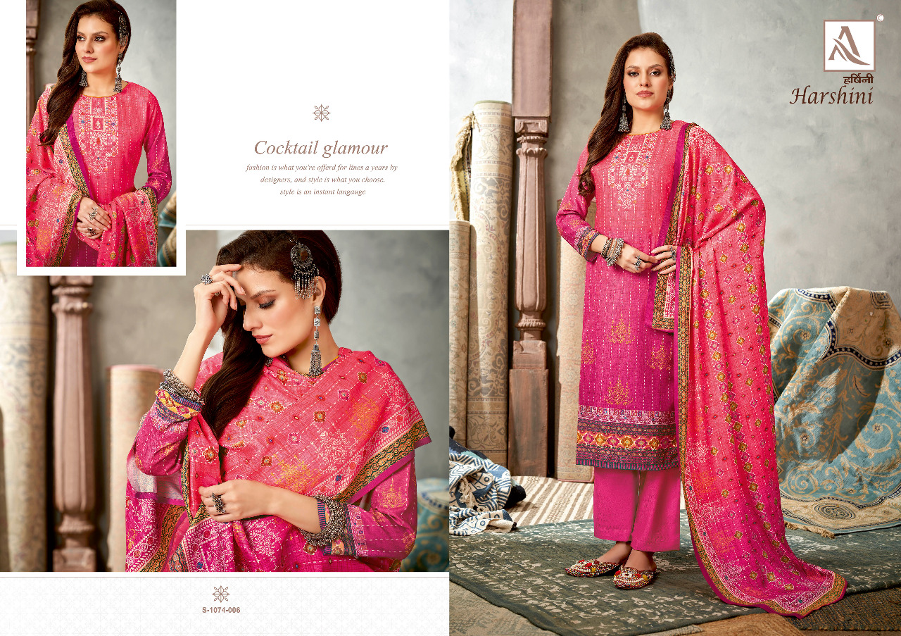 alok suit harshini pashmina exclusive print salwar suit catalog