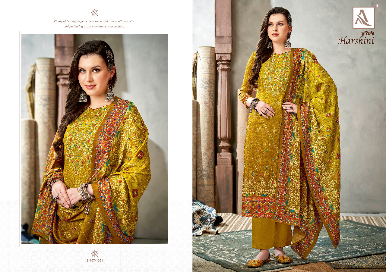 alok suit harshini pashmina exclusive print salwar suit catalog