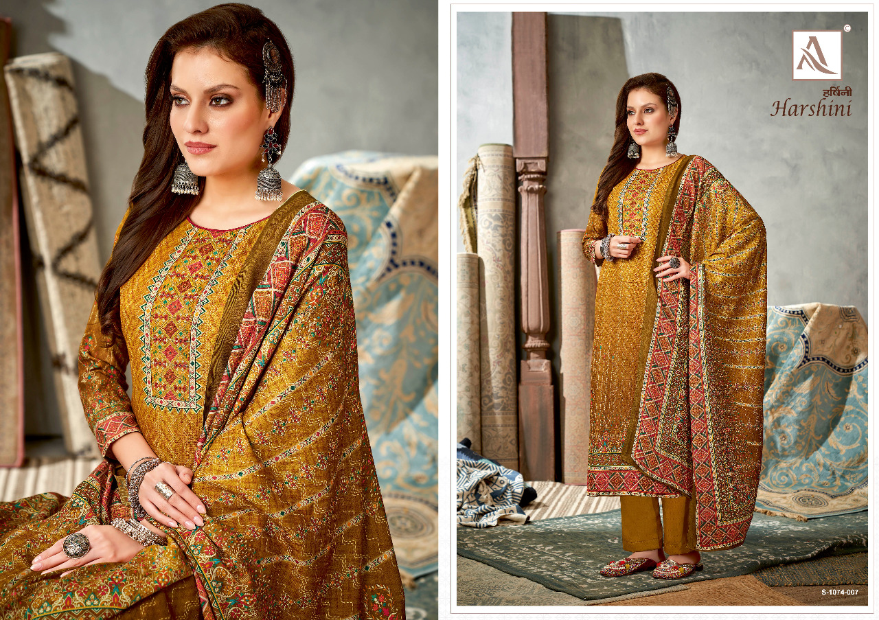 alok suit harshini pashmina exclusive print salwar suit catalog