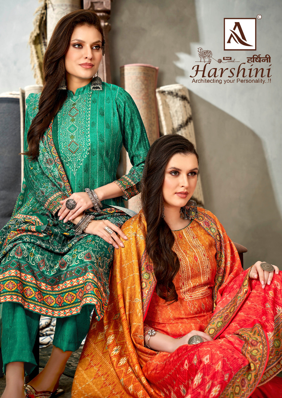 alok suit harshini pashmina exclusive print salwar suit catalog