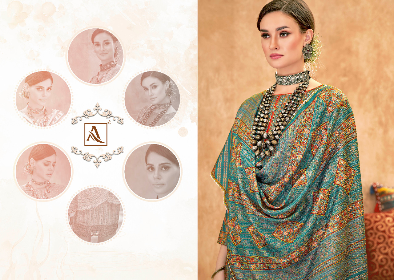 alok suit kusha pashmina exclusive print salwar suit catalog