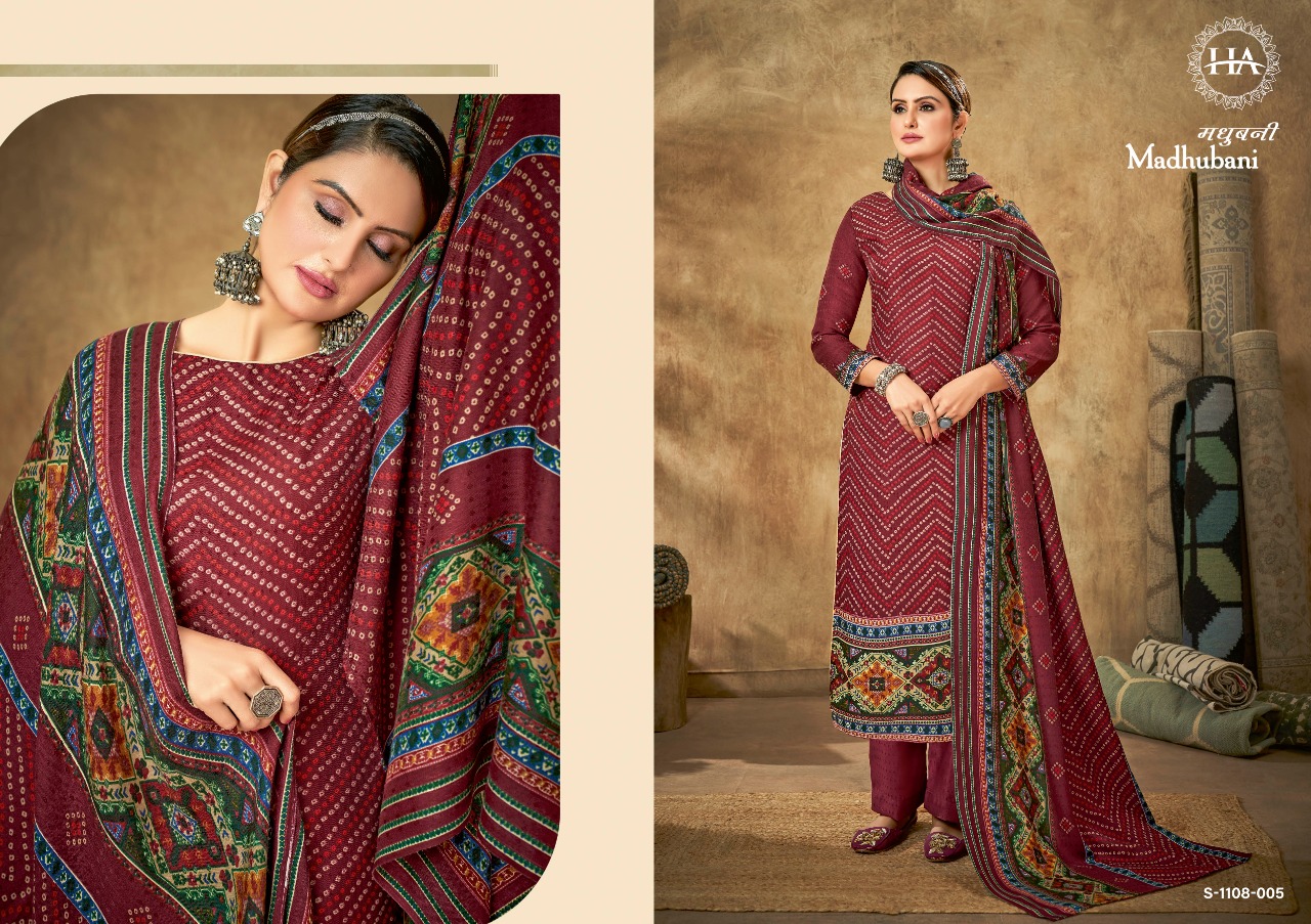 alok suit madhubani pashmina gorgeous look salwar suit catalog