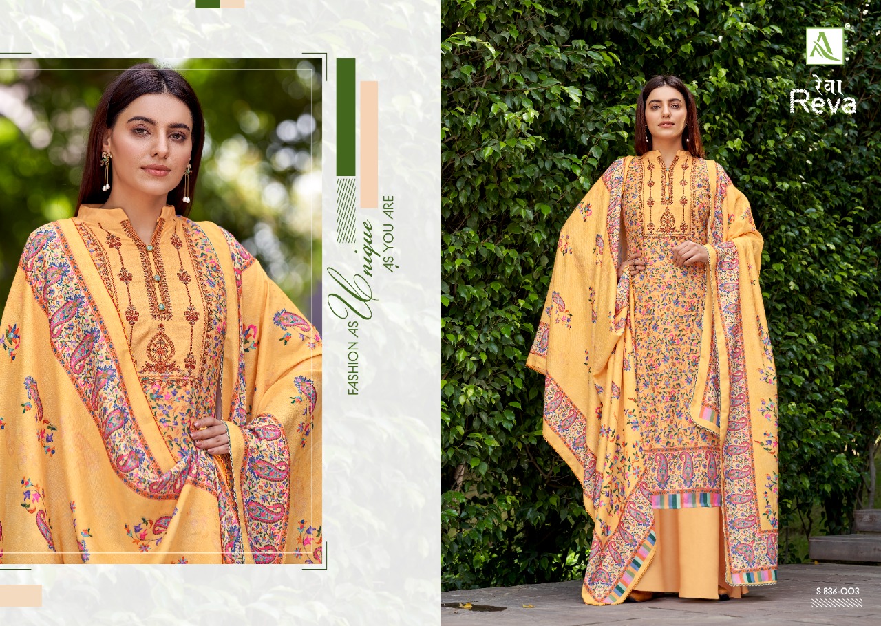 alok suit reva pashmina exclusive print salwar suit catalog